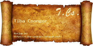 Tiba Csongor névjegykártya